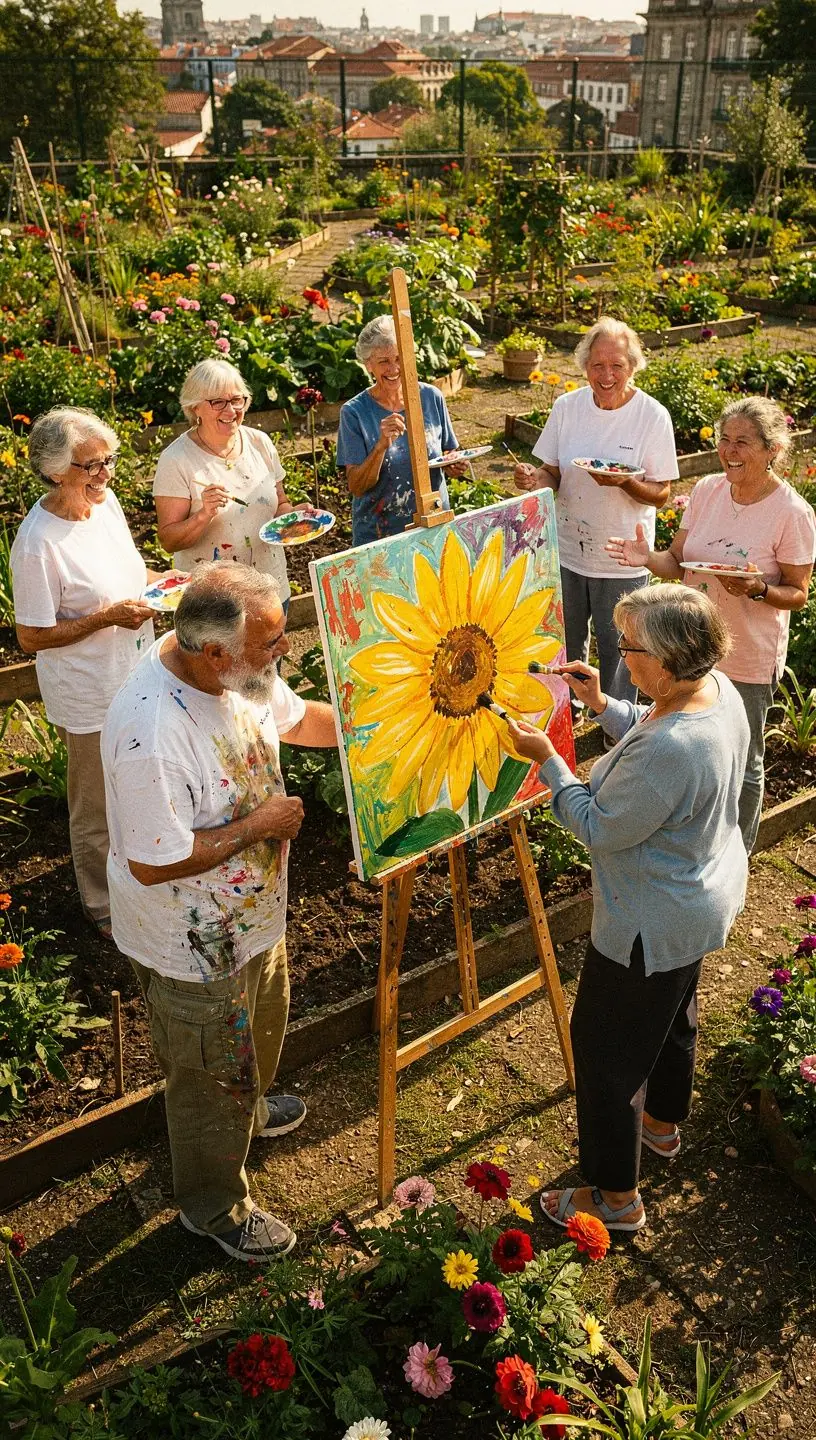 Active retirees enjoying dance at a meetup event