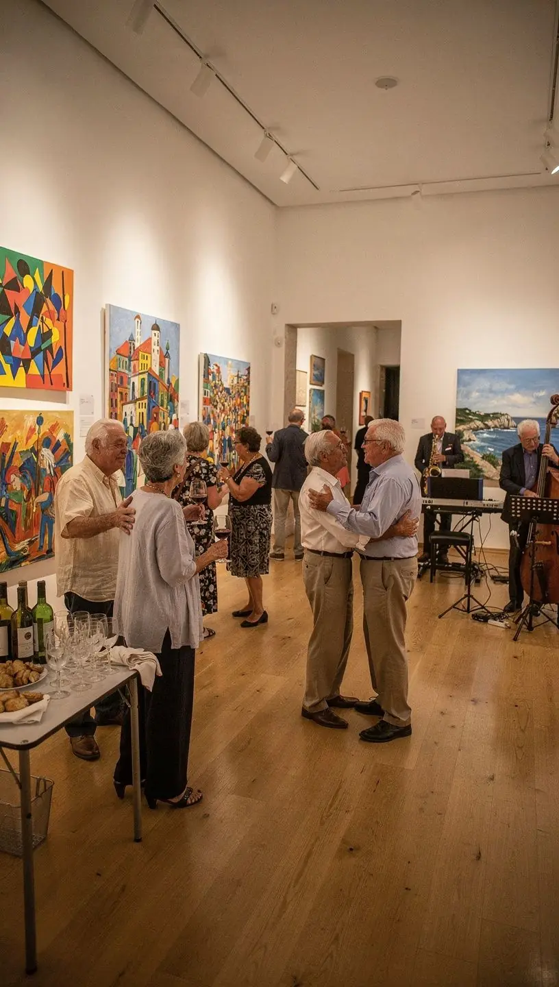 Group of retirees enjoying an in-person meetup event